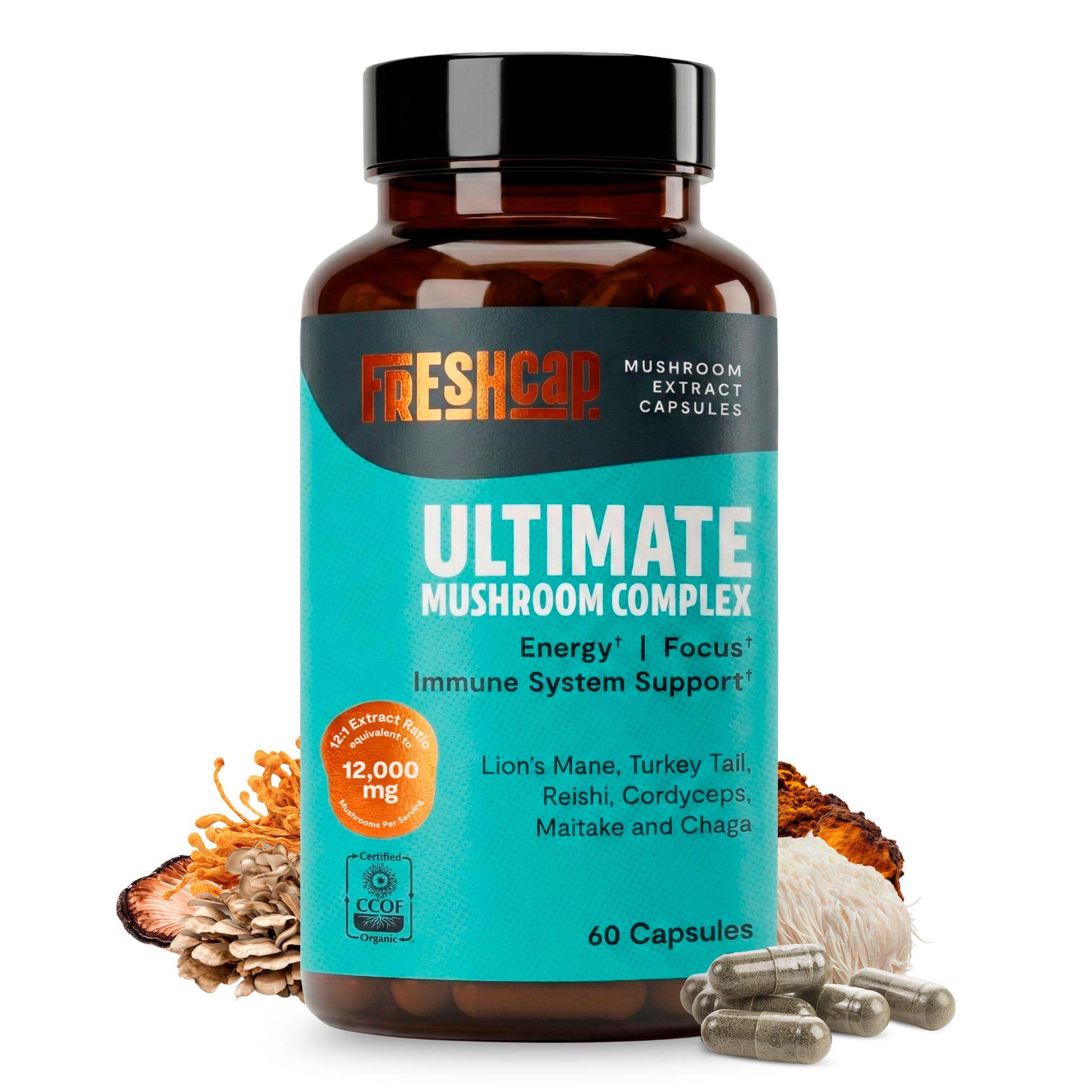 Organic Mushroom Complex Supplement Capsules-52